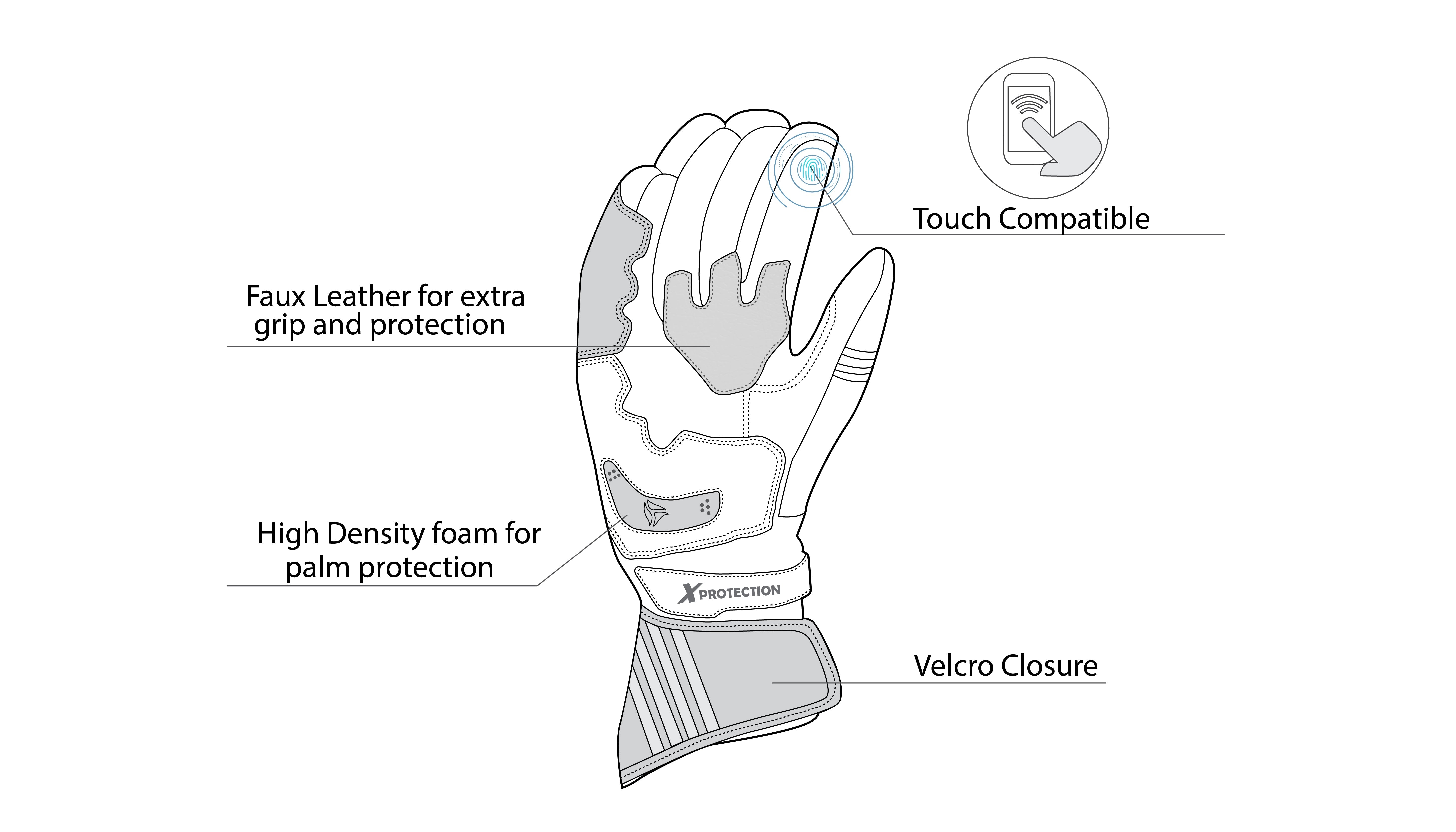 R-TECH -Guantes Piel GP Racing Negro/Rojo - GUANTES