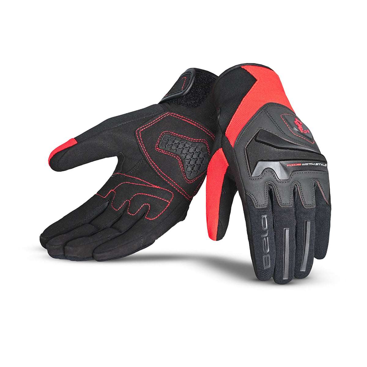 BELA - Guante Textil Man Star Rojo/Negro - SECURTEX MOTOR S.L (t/a MaximoMoto)
