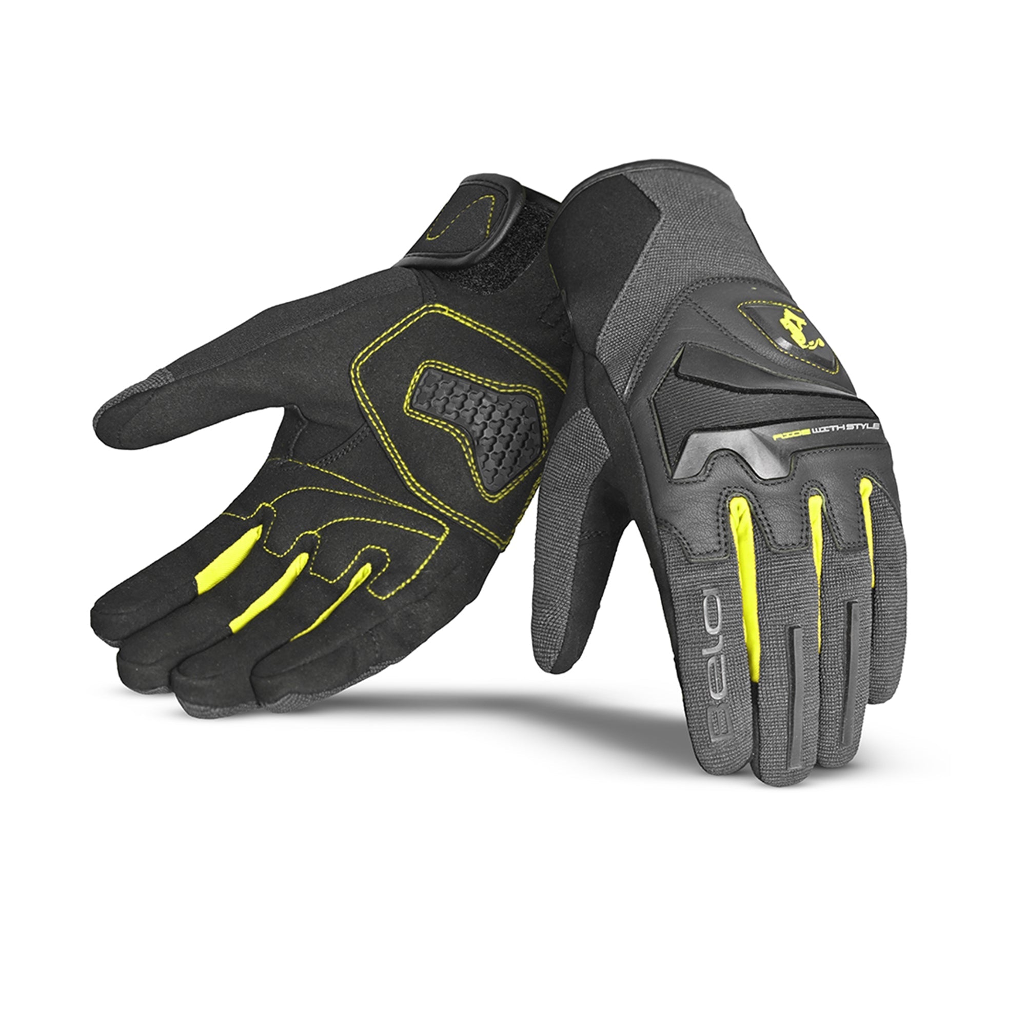 BELA - Guante Textil Man Star Gris/Negro/Amar illo - SECURTEX MOTOR S.L (t/a MaximoMoto)