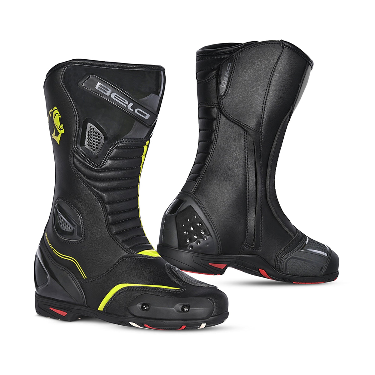 BELA - Botas Piel Strip Negro/Amarillo Fluor - SECURTEX MOTOR S.L (t/a MaximoMoto)