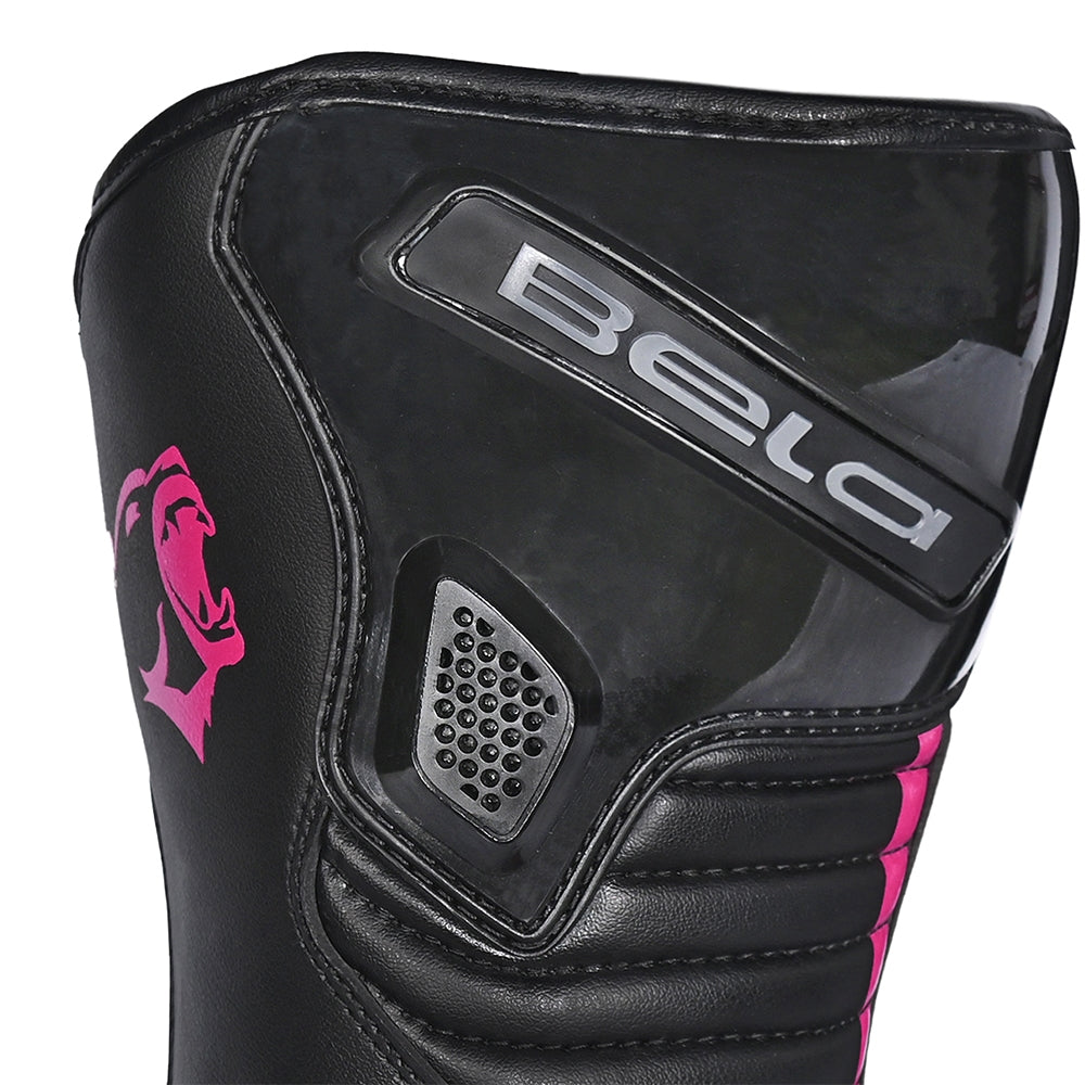 BELA - Botas Piel Strip Lady Negro/Rosa Fluor - SECURTEX MOTOR S.L (t/a MaximoMoto)