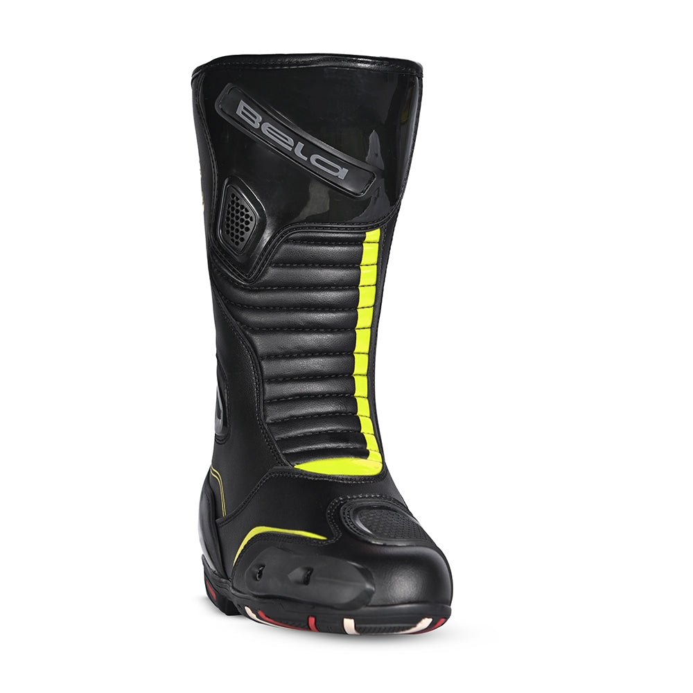 BELA - Botas Piel Strip Negro/Amarillo Fluor - SECURTEX MOTOR S.L (t/a MaximoMoto)