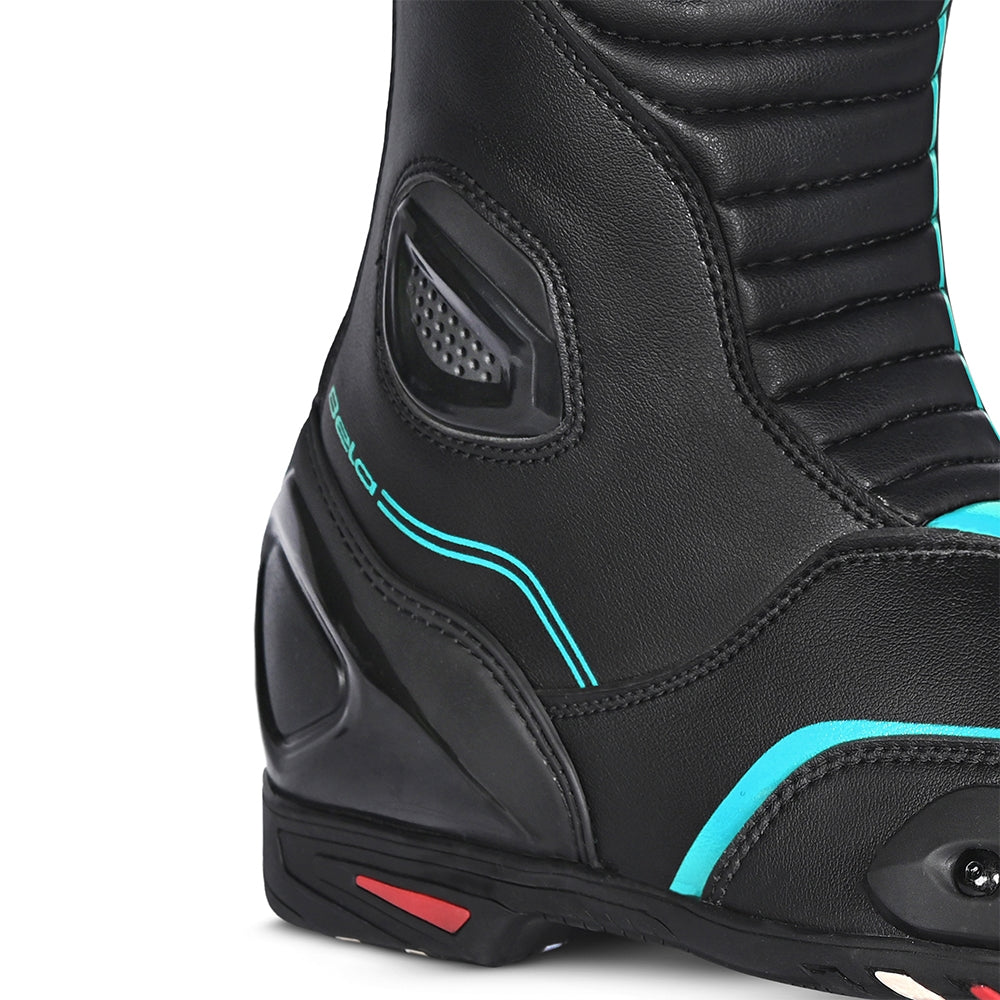 BELA - Botas Piel Strip Lady Negro/Turquesa - SECURTEX MOTOR S.L (t/a MaximoMoto)