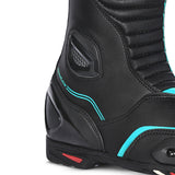 BELA - Botas Piel Strip Lady Negro/Turquesa - SECURTEX MOTOR S.L (t/a MaximoMoto)