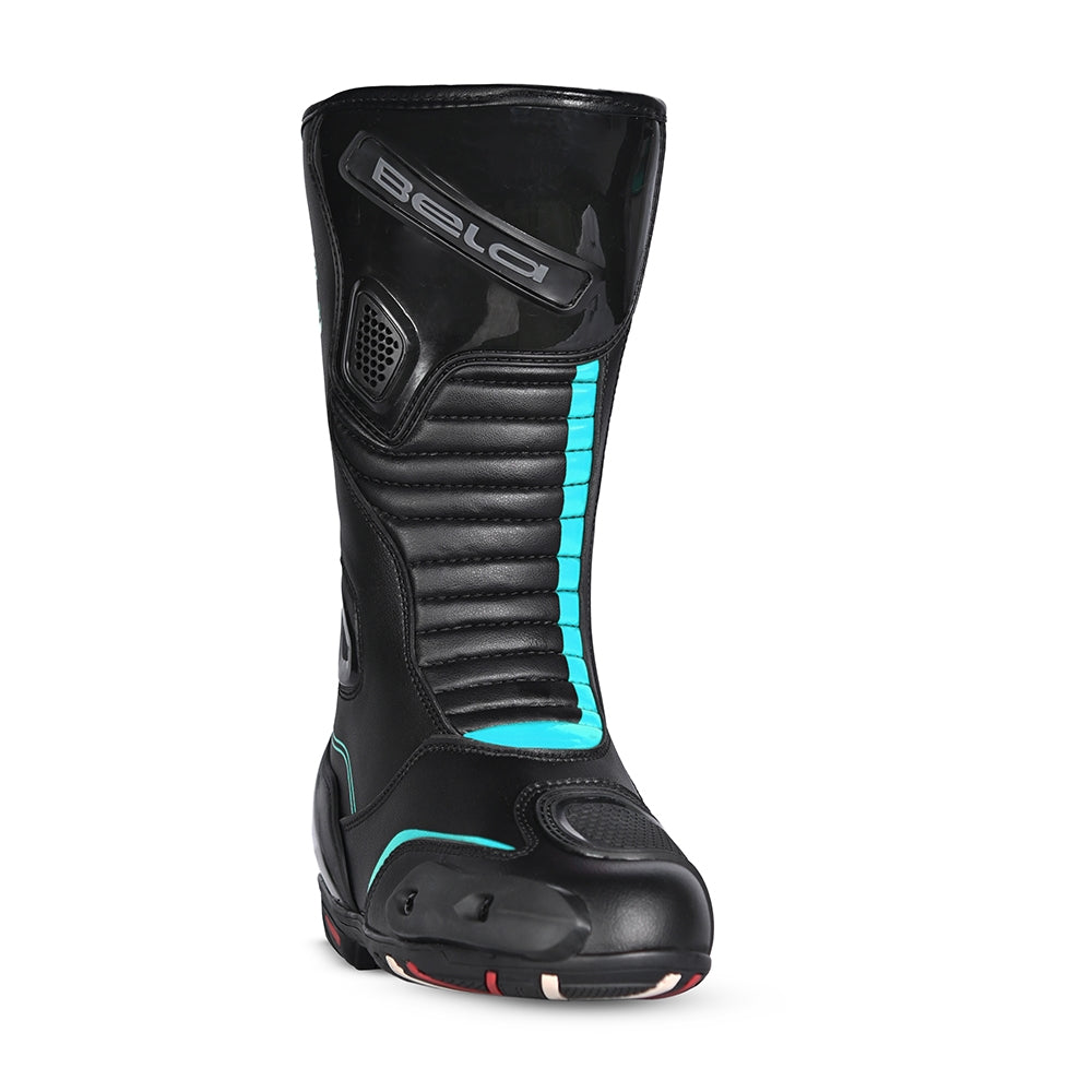 BELA - Botas Piel Strip Lady Negro/Turquesa - SECURTEX MOTOR S.L (t/a MaximoMoto)