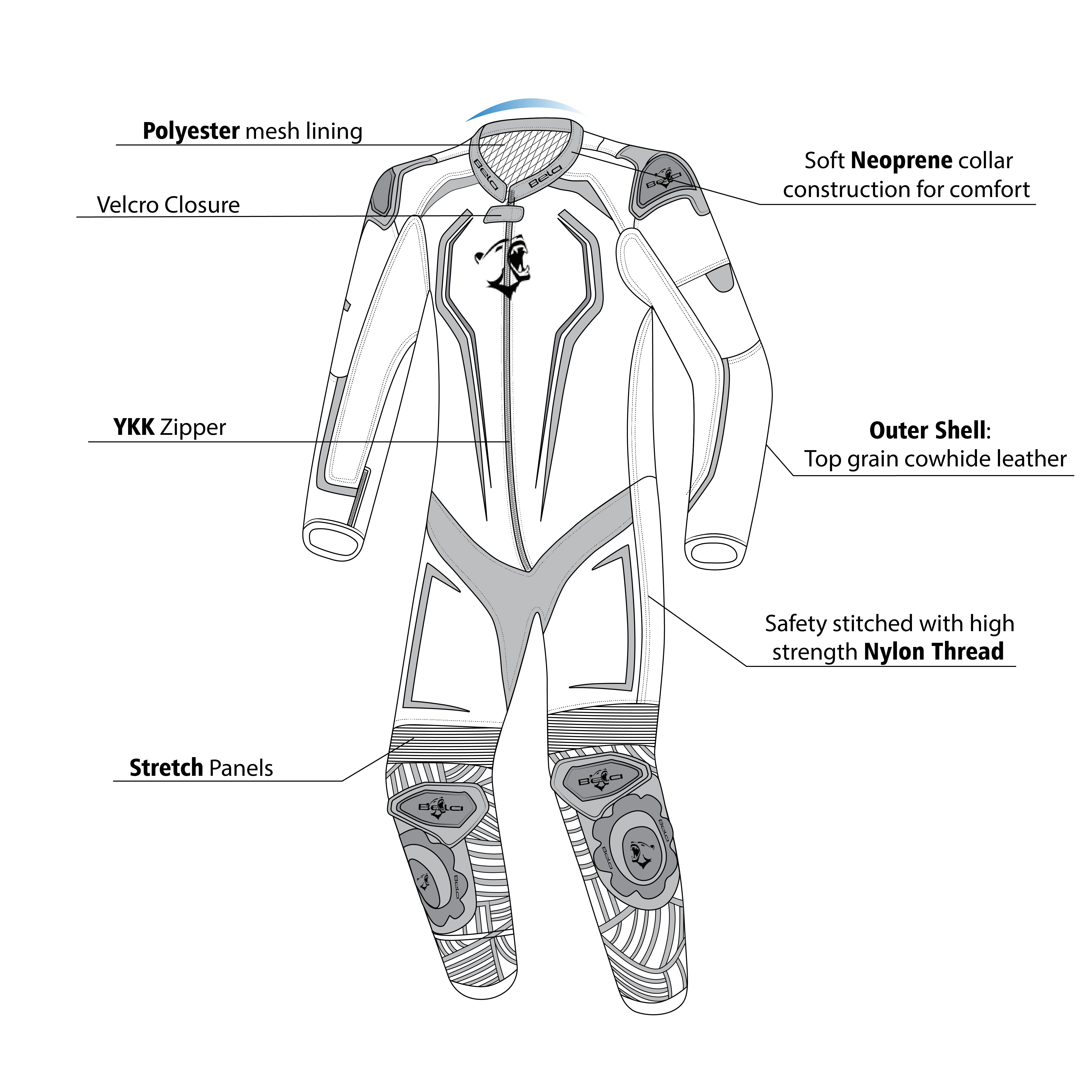 BELA-Mono 1 PC North Star Negro/Blanco - SECURTEX MOTOR S.L (t/a MaximoMoto)