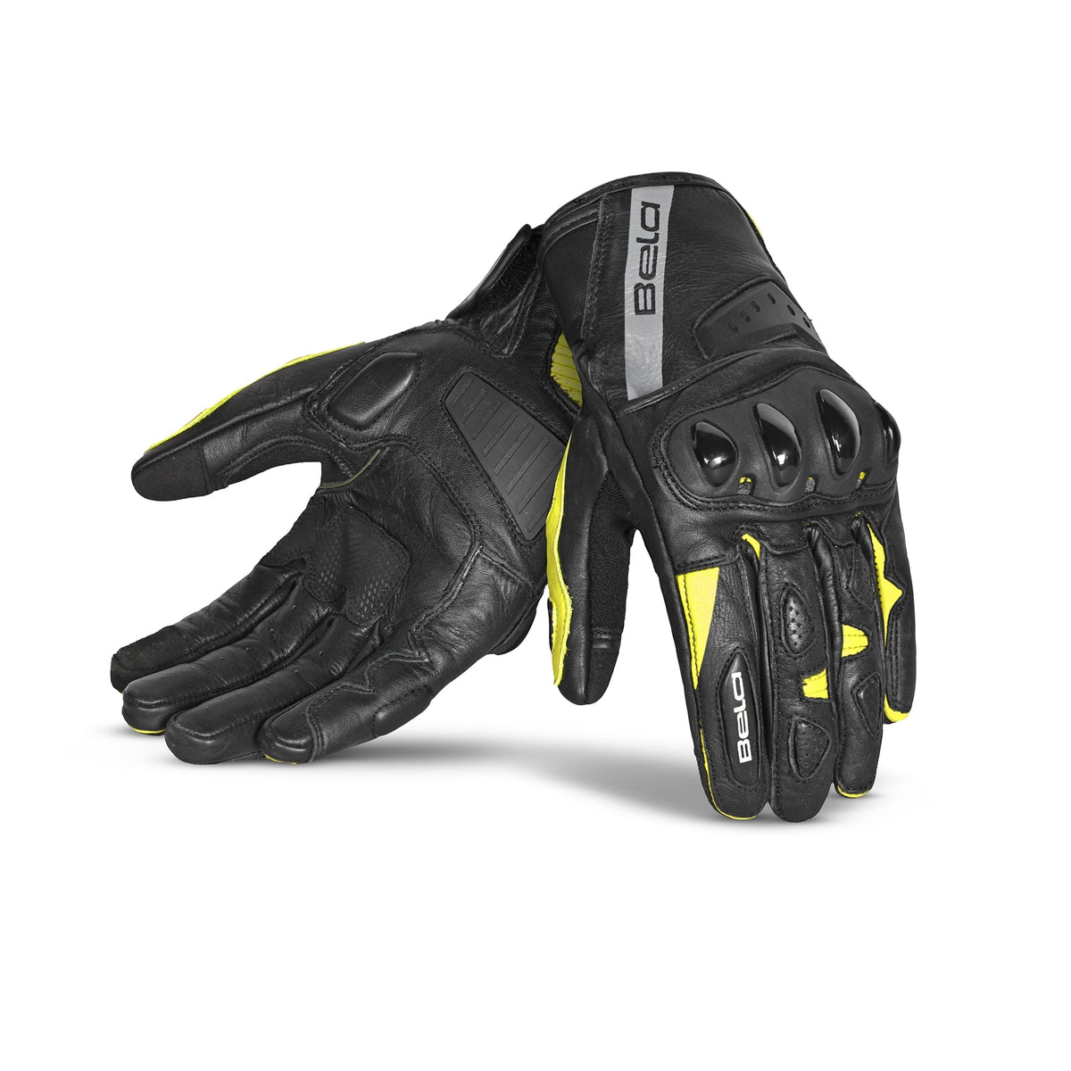 BELA - Guante Piel Blast Man Negro/Amarillo Fluor - SECURTEX MOTOR S.L (t/a MaximoMoto)
