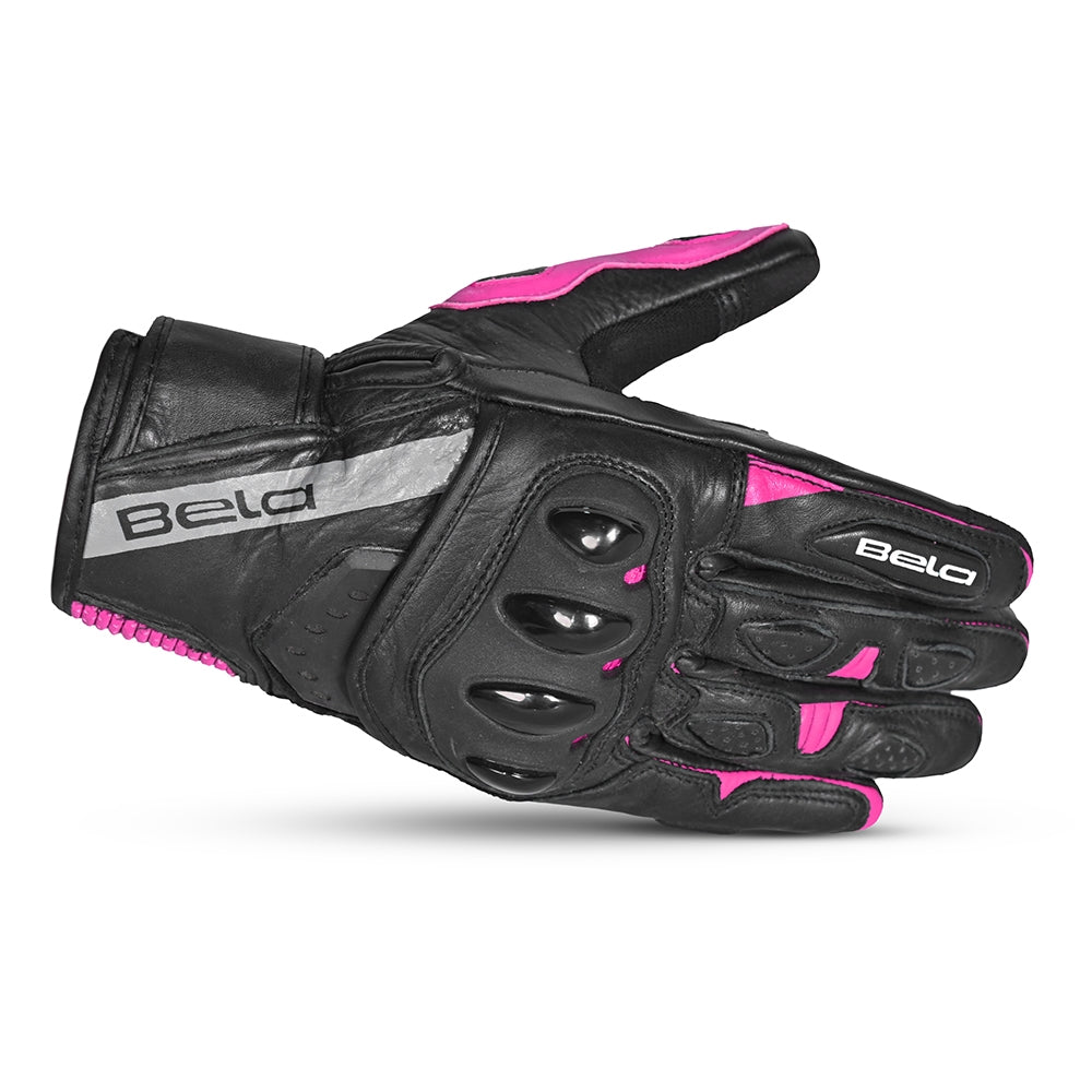 BELA - Guante Piel Blast Lady Negro/Rosa - SECURTEX MOTOR S.L (t/a MaximoMoto)