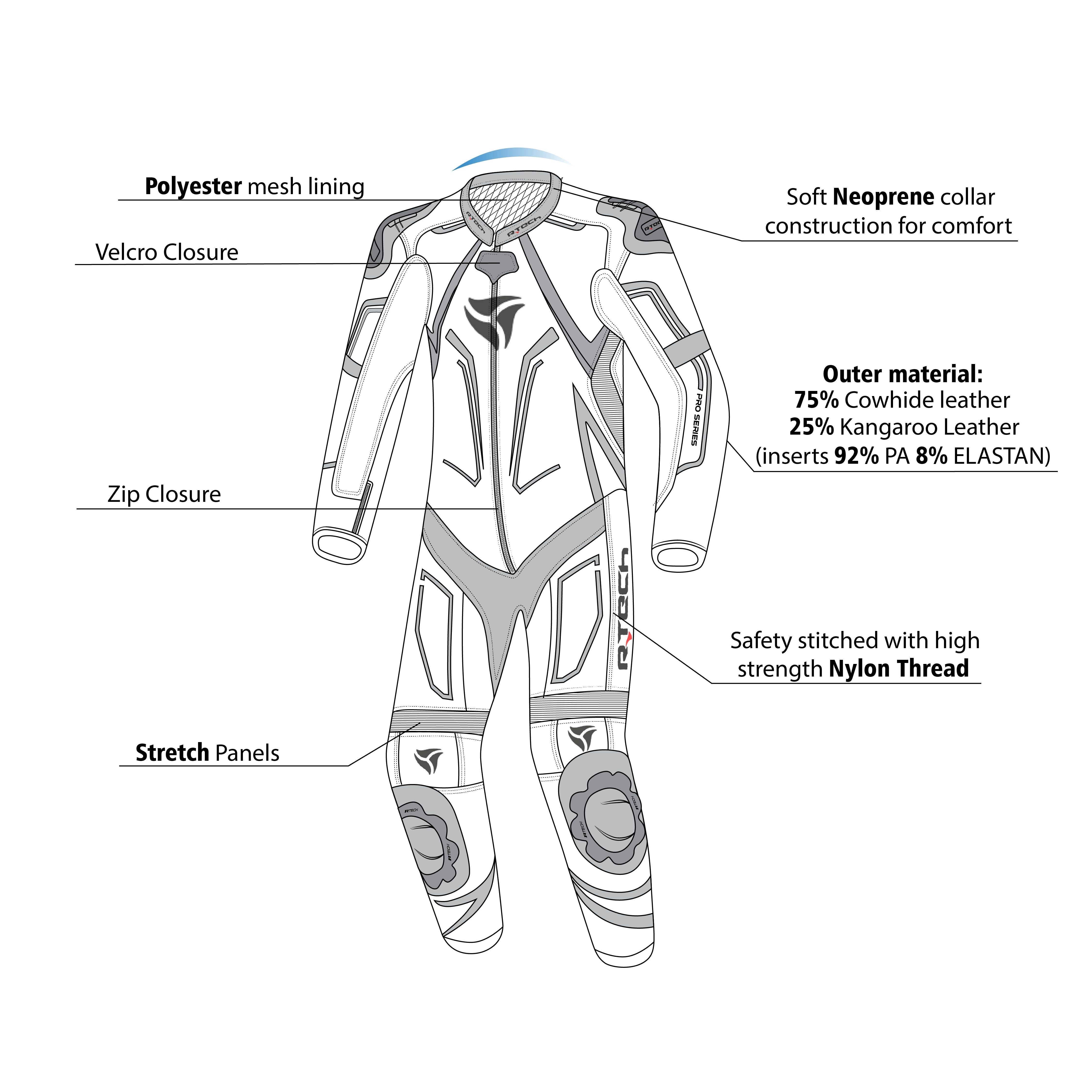 R-TECH Mono 1 PC RisingStar Negro/Blanco - SECURTEX MOTOR S.L (t/a MaximoMoto)