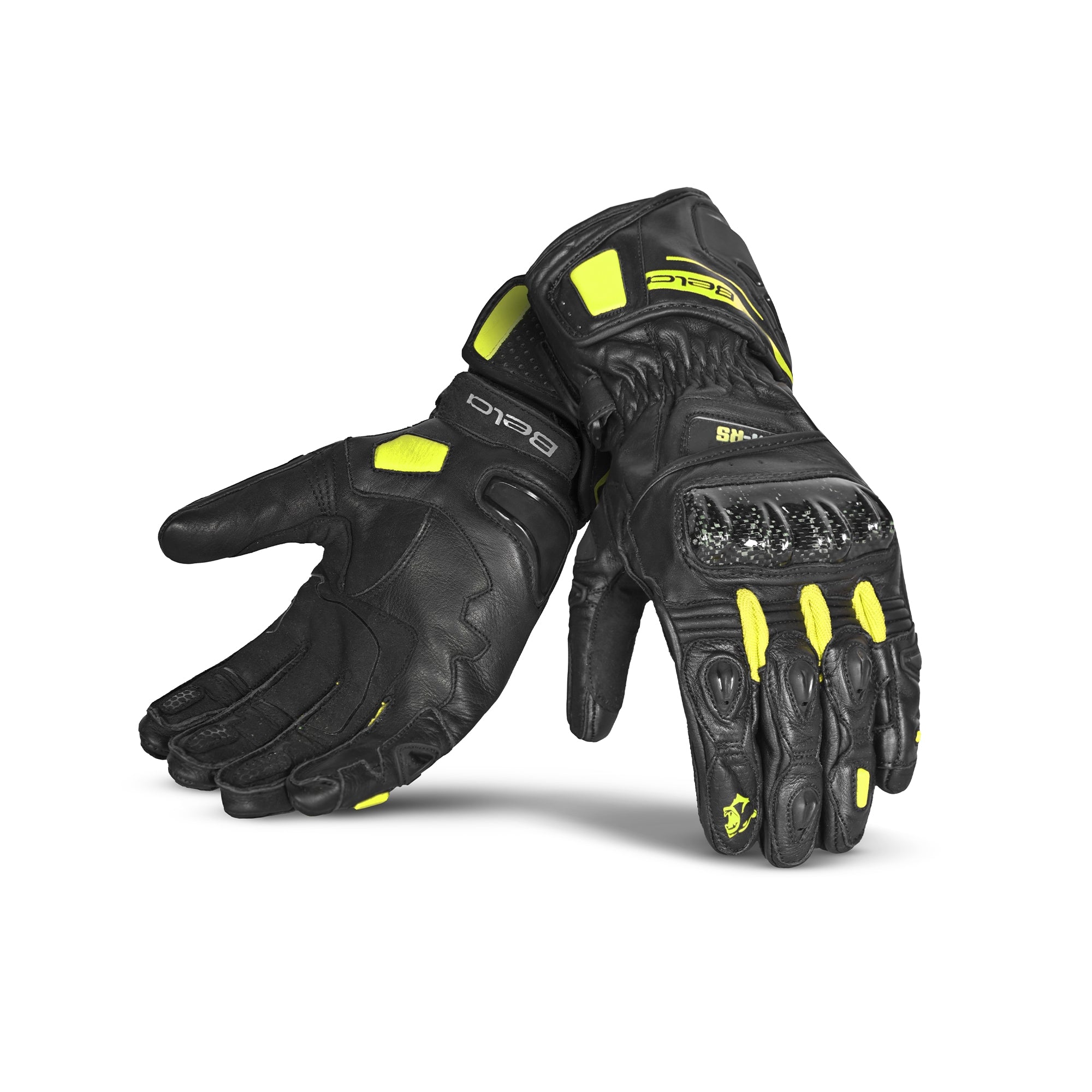 BELA - Guante Piel Venom RS Racing Man Negro/Amarillo Fluor - SECURTEX MOTOR S.L (t/a MaximoMoto)