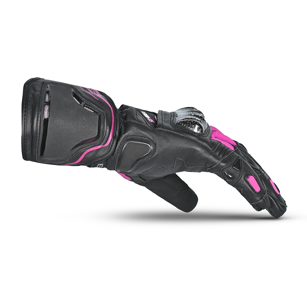 BELA - Guante Piel Venom RS Racing Lady Negro/Rosa - SECURTEX MOTOR S.L (t/a MaximoMoto)