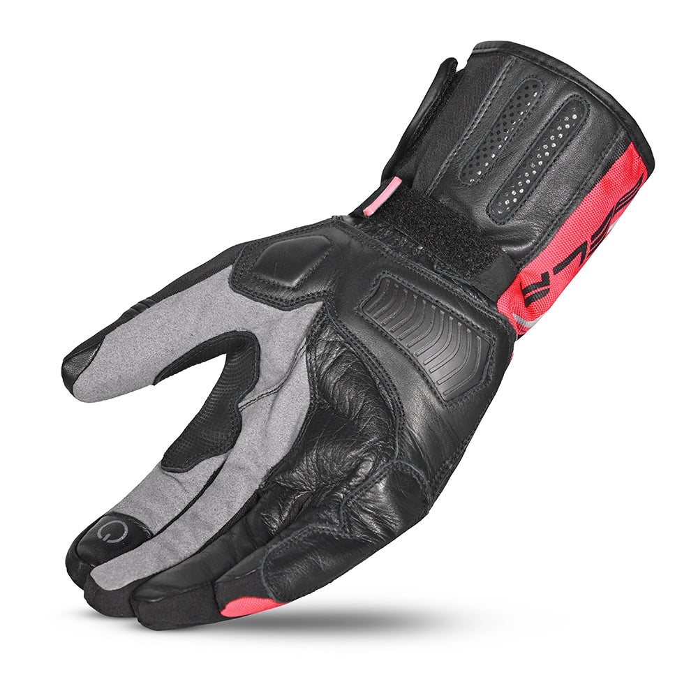 BELA - Guante Piel Iglo Winter WP Negro/Rojo Fluor - SECURTEX MOTOR S.L (t/a MaximoMoto)