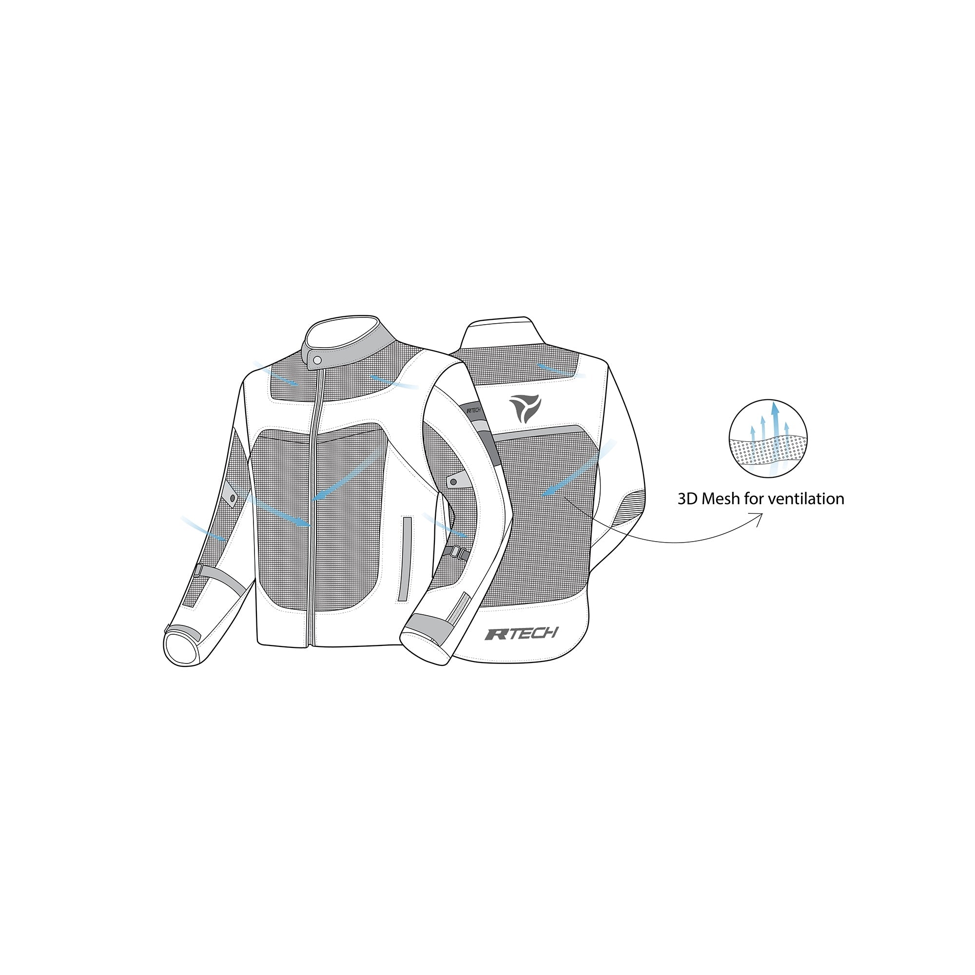 R-TECH - SPIRAL MESH Azul claro/Negro/Rojo