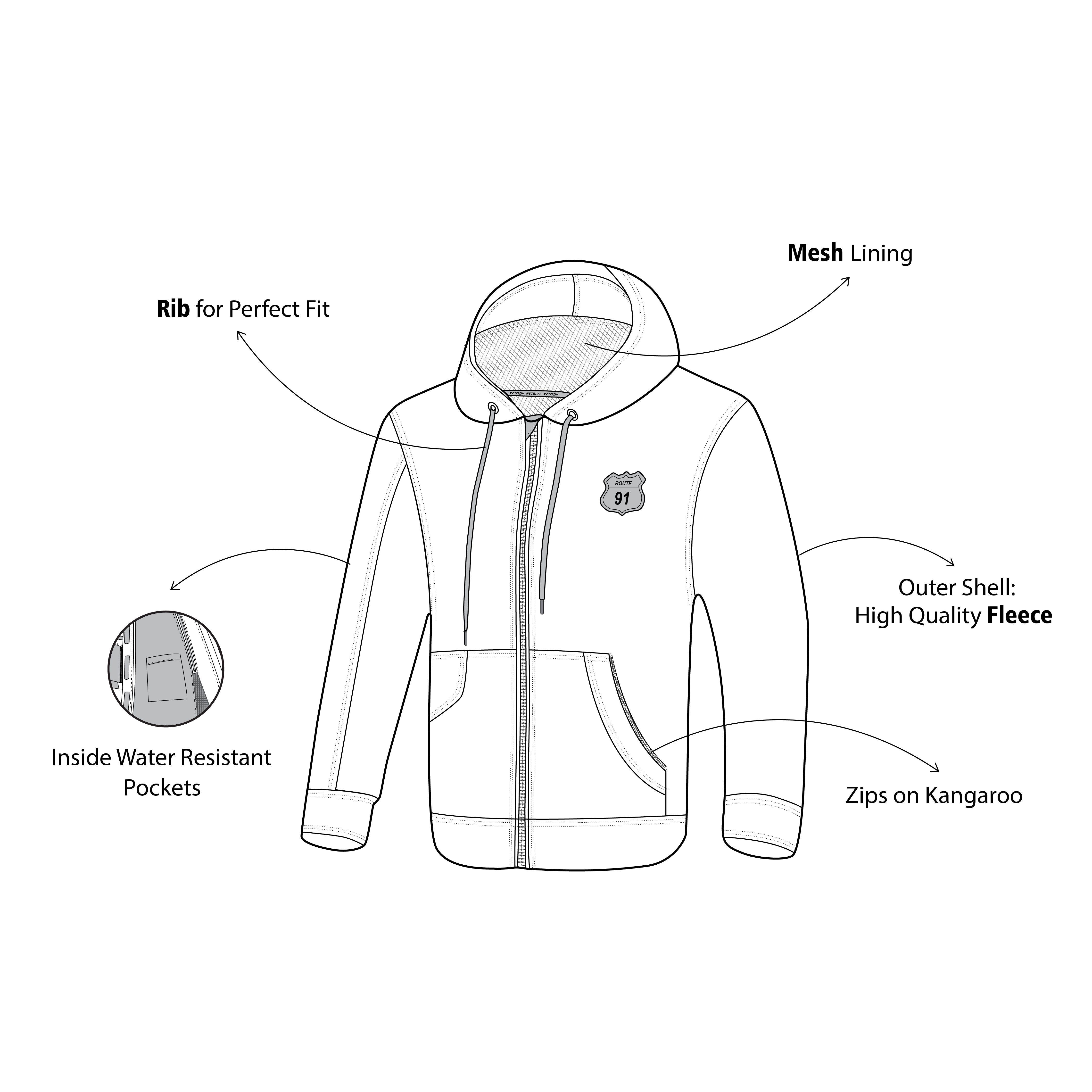 R-TECH - SUDADERA TEXTIL ROUTE-91 ROJO