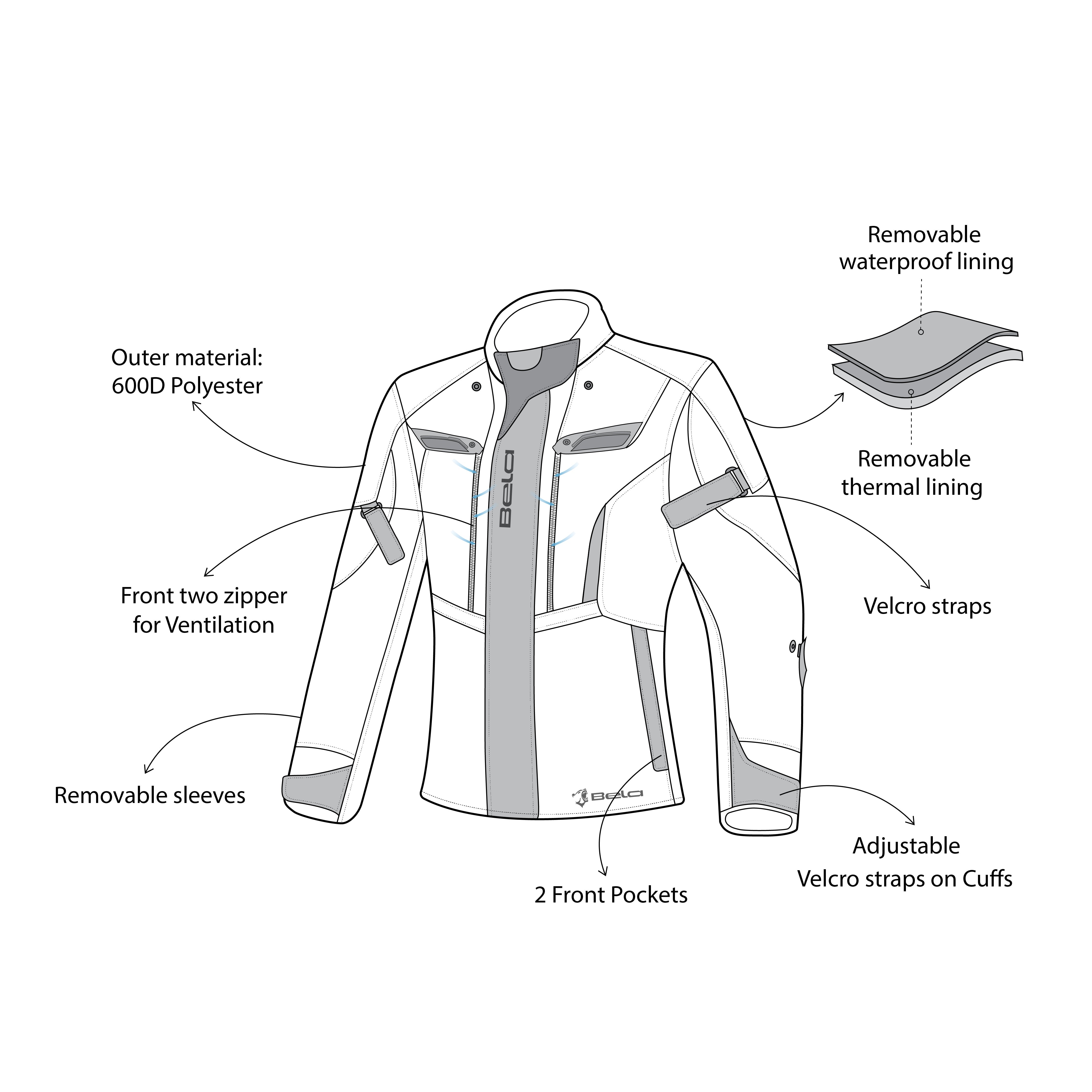 BELA - Chaqueta Textil Hurricane Lady WP Negro/Gris/Amarillo - SECURTEX MOTOR S.L (t/a MaximoMoto)