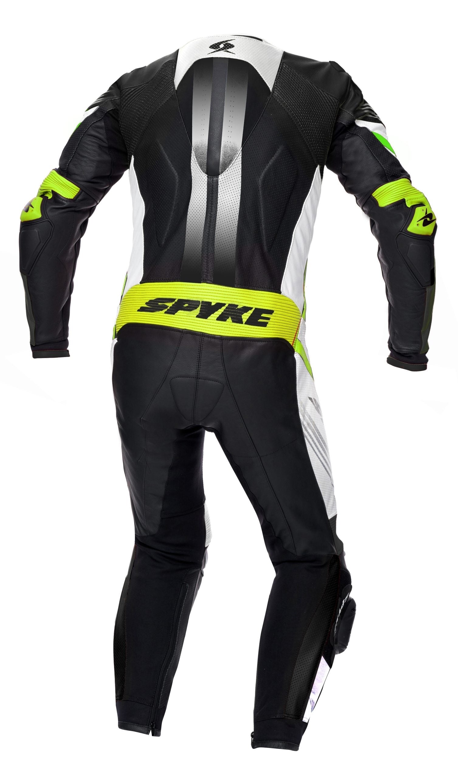 SPYKE - ESTORIL RACE 1PC SUIT BLACK/WHITE/FLUO YELLOW