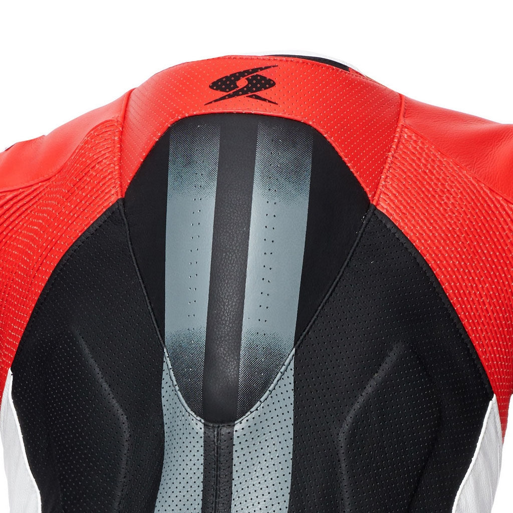 SPYKE - ESTORIL RACE 1PC SUIT BLACK/WHITE/FLUO RED