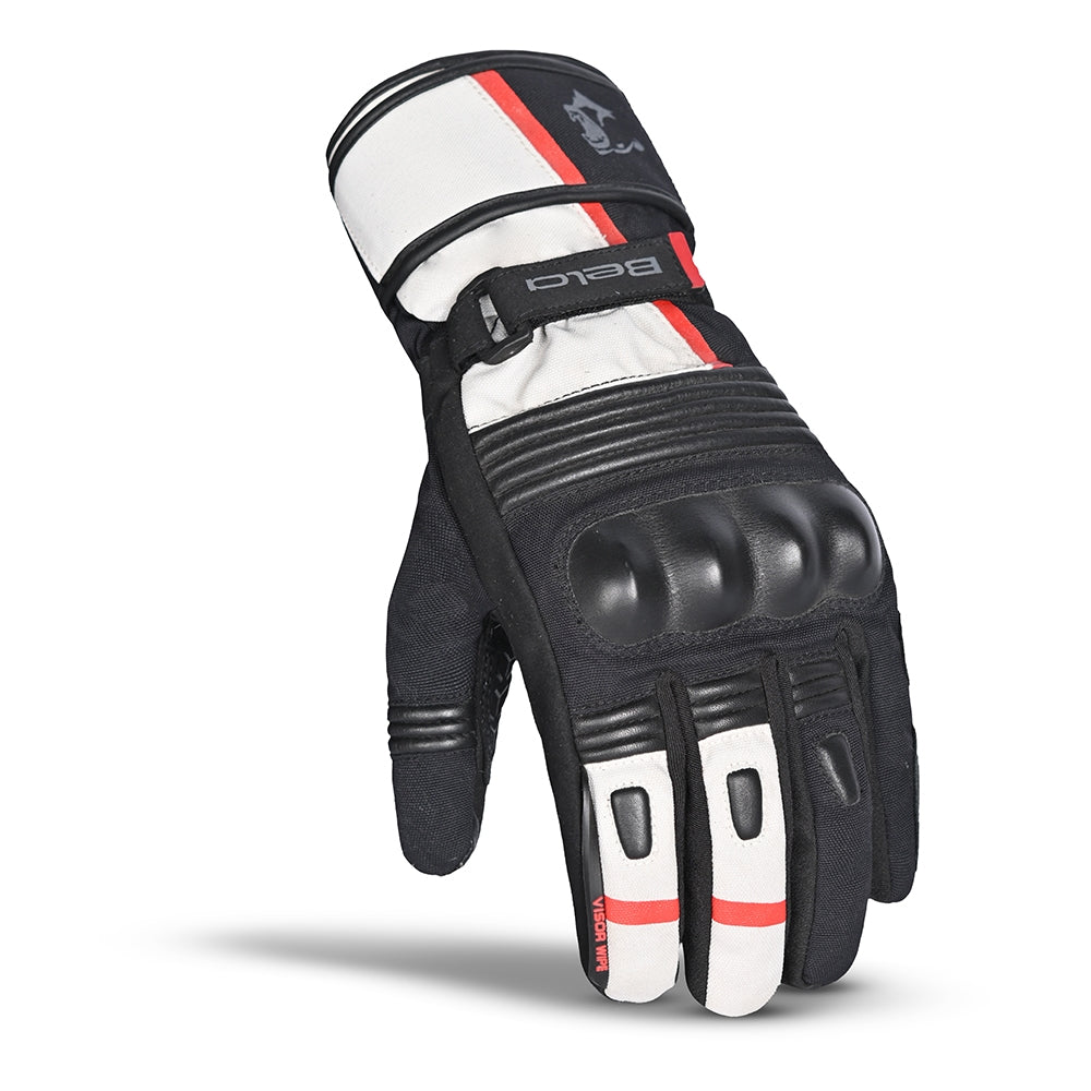 BELA - Guante Piel Ice Winter WP Negro/Blanco/Rojo - SECURTEX MOTOR S.L (t/a MaximoMoto)