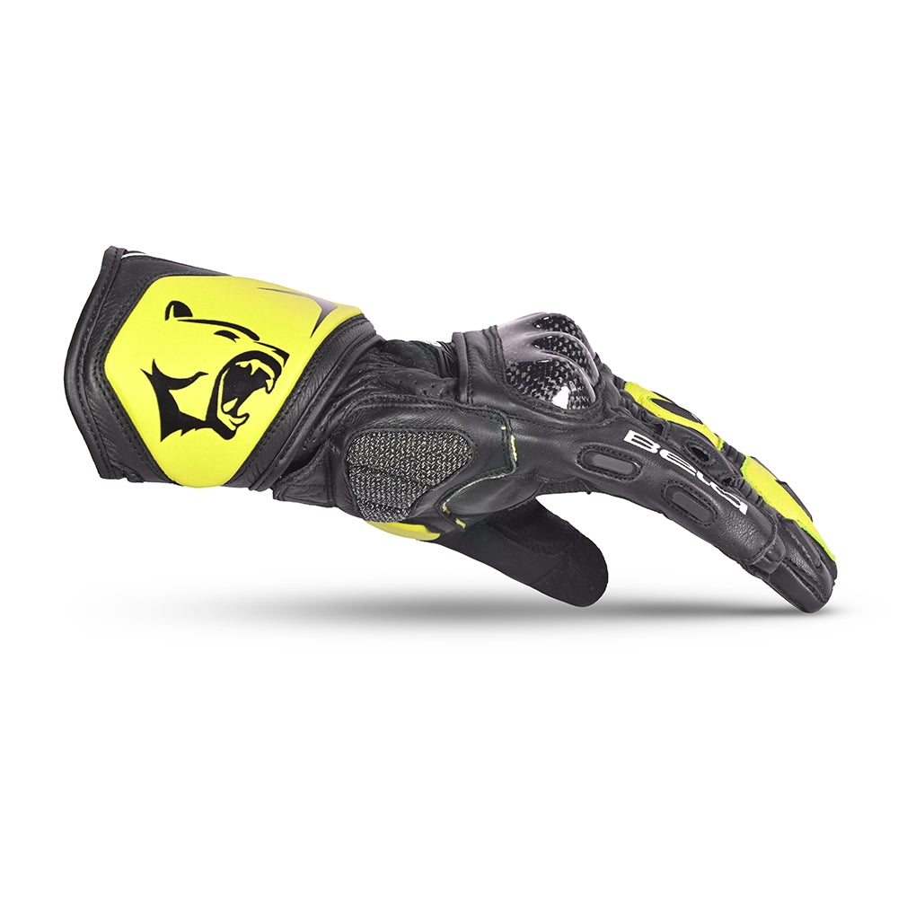 BELA - Guante Piel Rocket Long Negro/Amarillo Fluor - SECURTEX MOTOR S.L (t/a MaximoMoto)