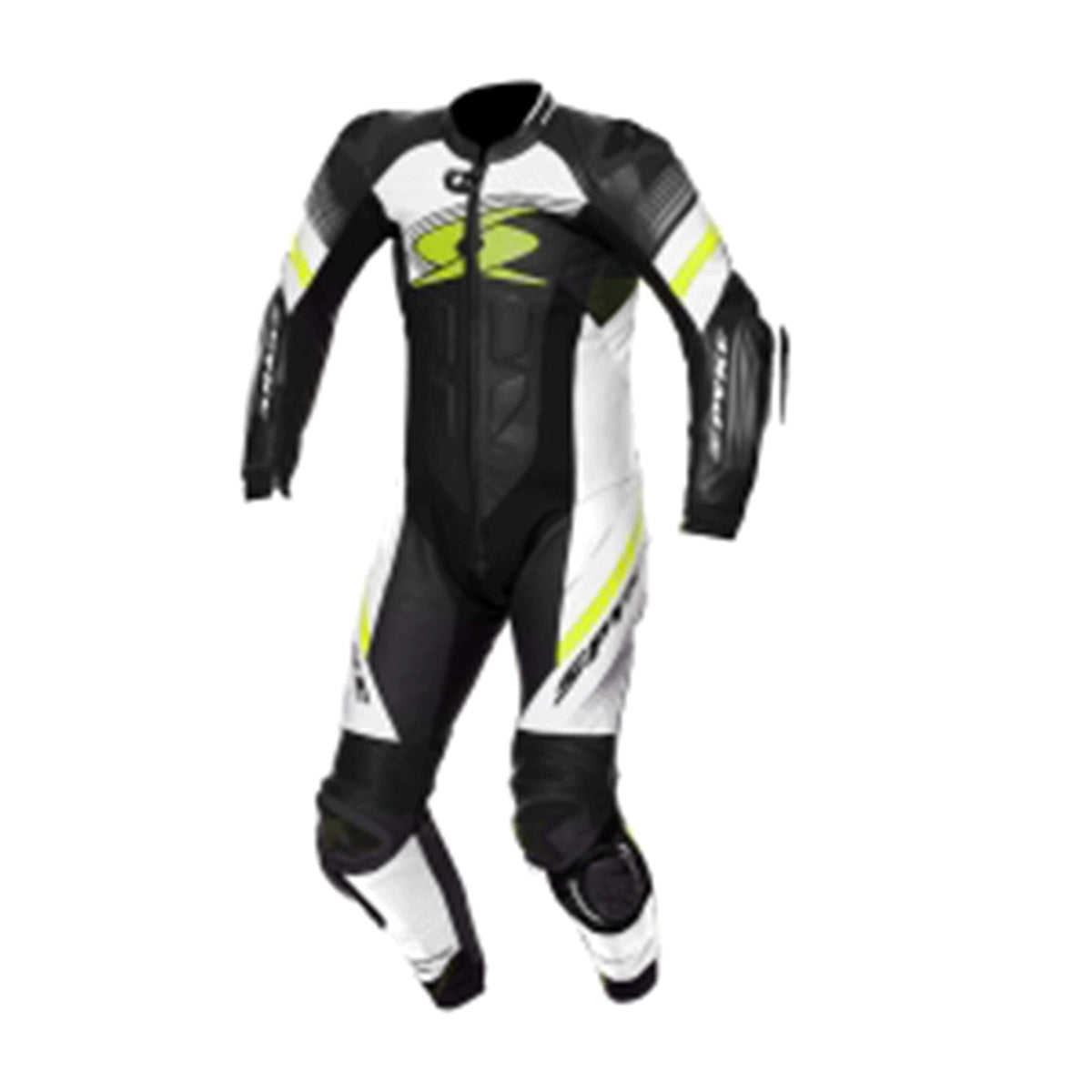 SPYKE - ESTORIL RACE 1PC SUIT BLACK/WHITE/FLUO YELLOW