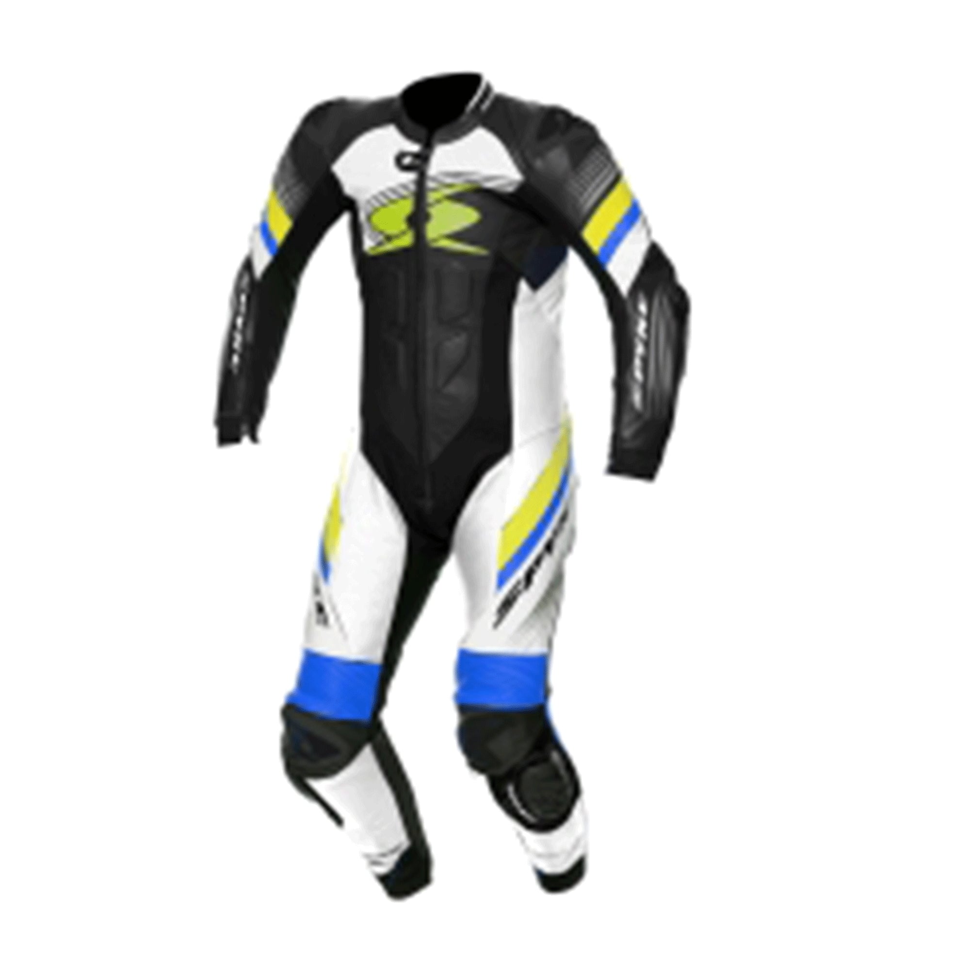SPYKE - ESTORIL RACE 1PC SUIT BLACK/WHITE/FLUO YELLOW/BLUE