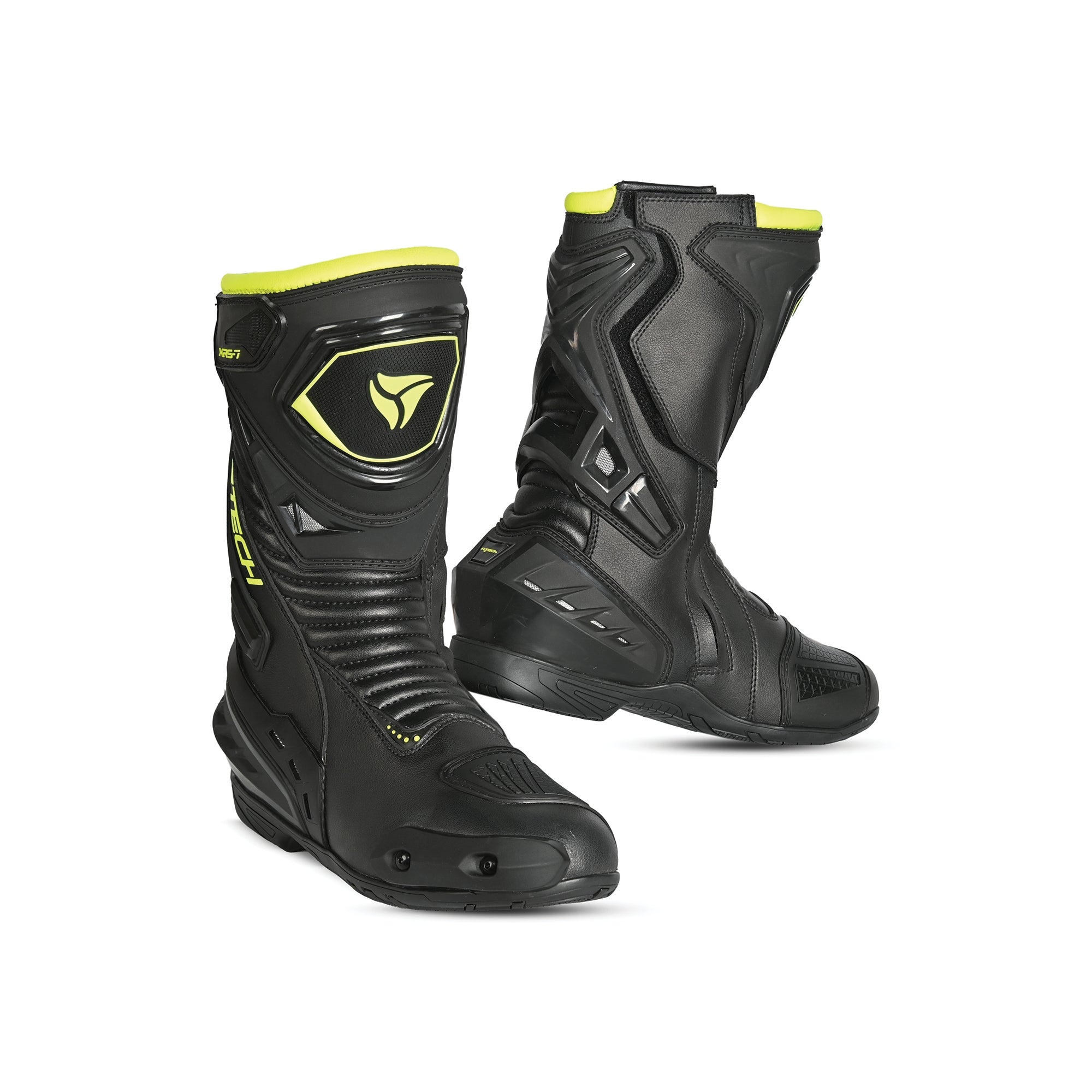 R-TECH - Botas Piel Tornado 2.0 WP Negro/Amarillo Fluor