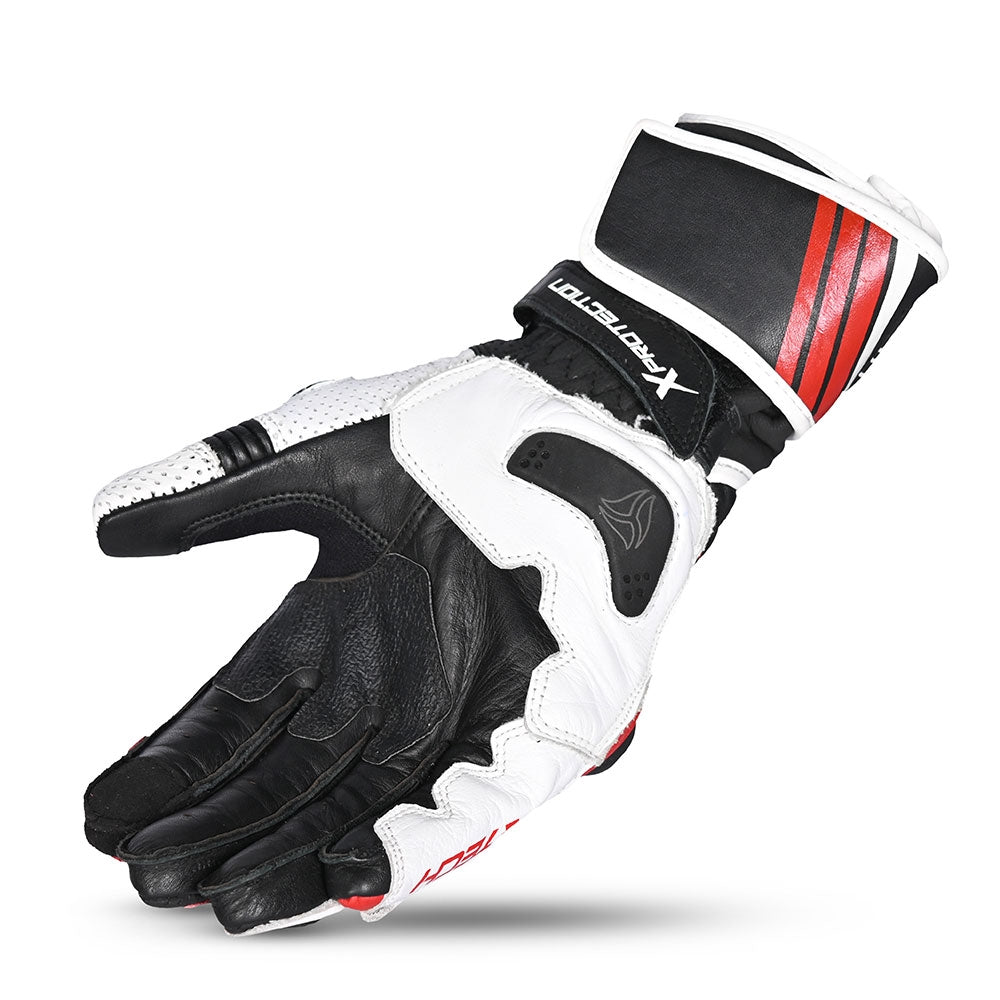 R-TECH -Guantes Piel GP Racing Negro/Rojo - GUANTES