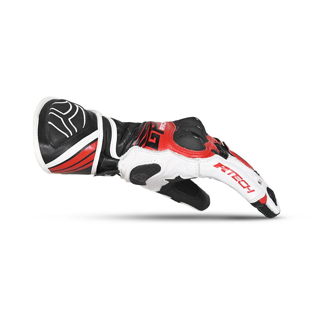R-TECH -Guantes Piel GP Racing Negro/Rojo - GUANTES
