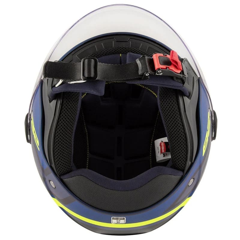 KAPPA KV40 Hawaii Scooter Cara Abierta Casco Azul Mate Amarillo - CASCO
