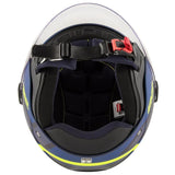 KAPPA KV40 Hawaii Scooter Cara Abierta Casco Azul Mate Amarillo - CASCO