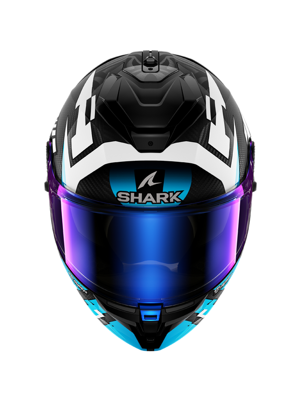 SHARK CASCO SPARTAN GT PRO CARBON ZARCO TRACK RACER Carbono Blanco Azul