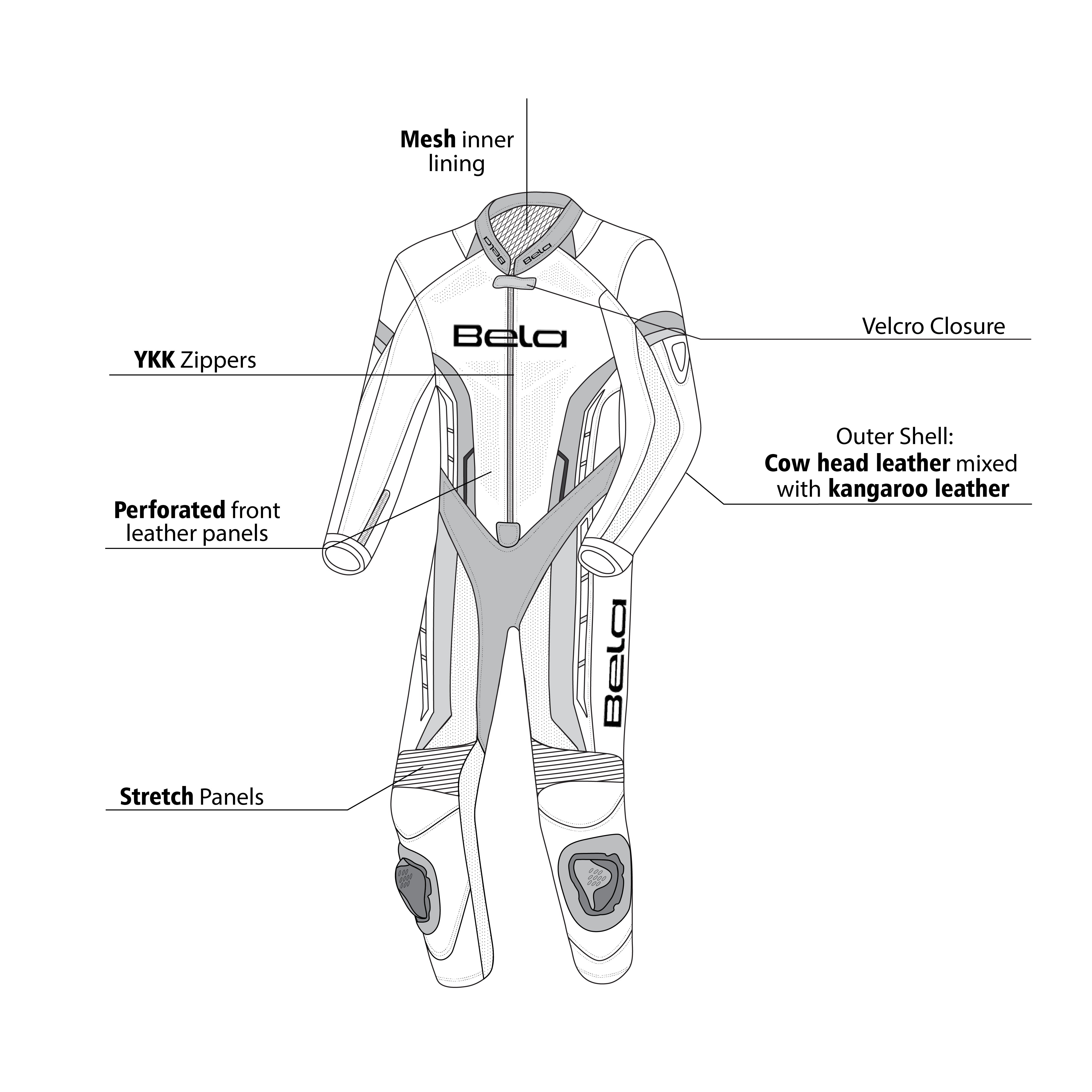 BELA-Mono 1 PC Rocket Kids Blanco/Azul/Negro - SECURTEX MOTOR S.L (t/a MaximoMoto)