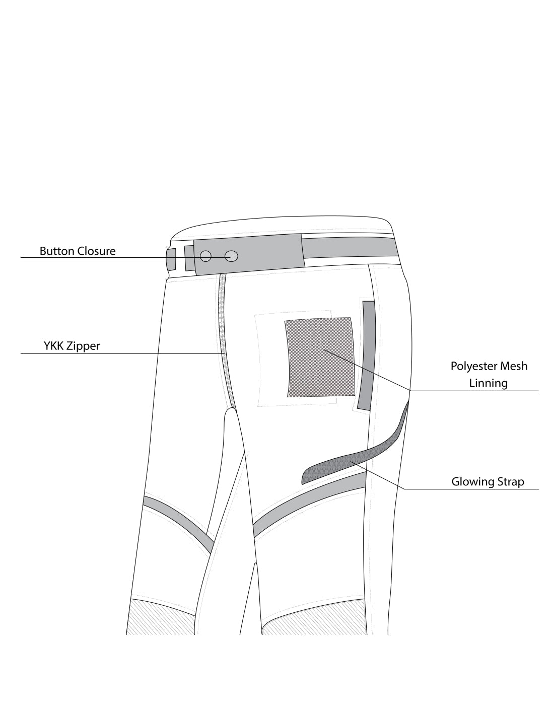 BELA - Pantalon Calm Digger Man 32L Negro/Amarillo