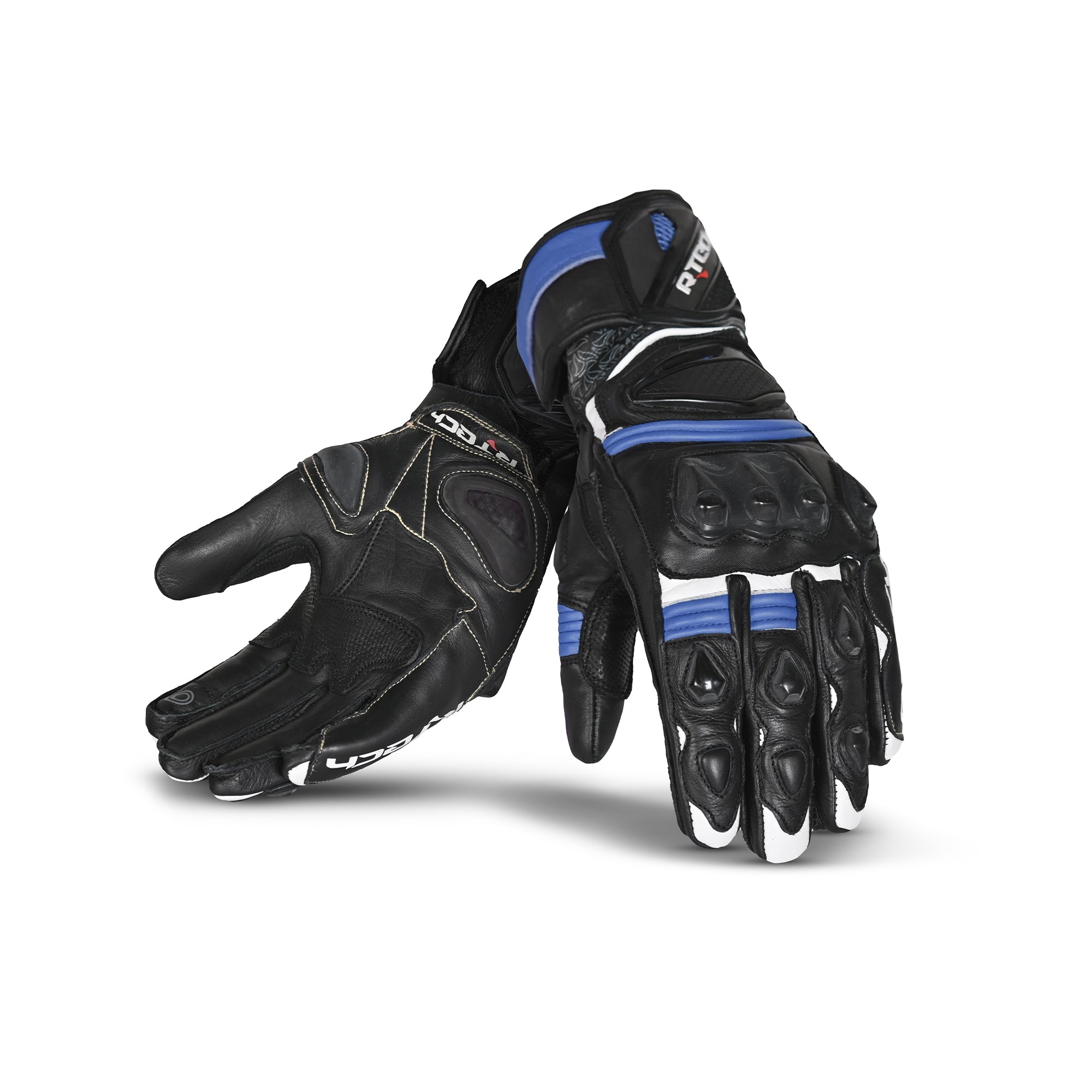 R-TECH - Guante Piel Robo Lady Negro/Azul - SECURTEX MOTOR S.L (t/a MaximoMoto)