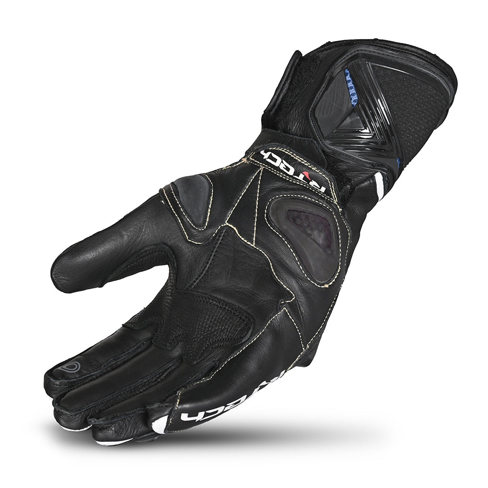 R-TECH - Guante Piel Robo Man Negro/Azul