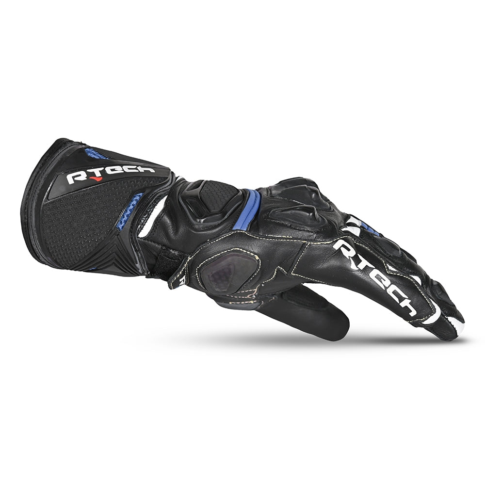 R-TECH - Guante Piel Robo Man Negro/Azul