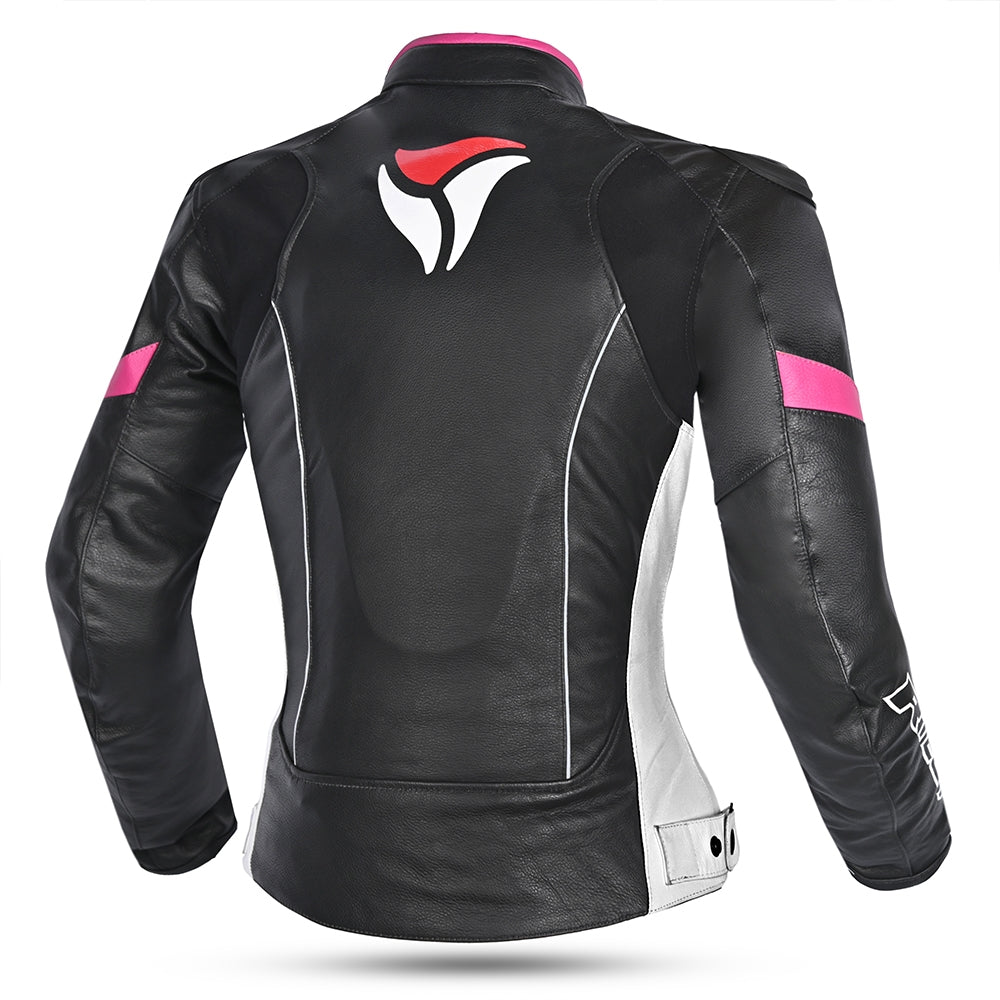 R-TECH - Chaqueta Piel Tom Rider Lady Negro/Rosa - SECURTEX MOTOR S.L (t/a MaximoMoto)