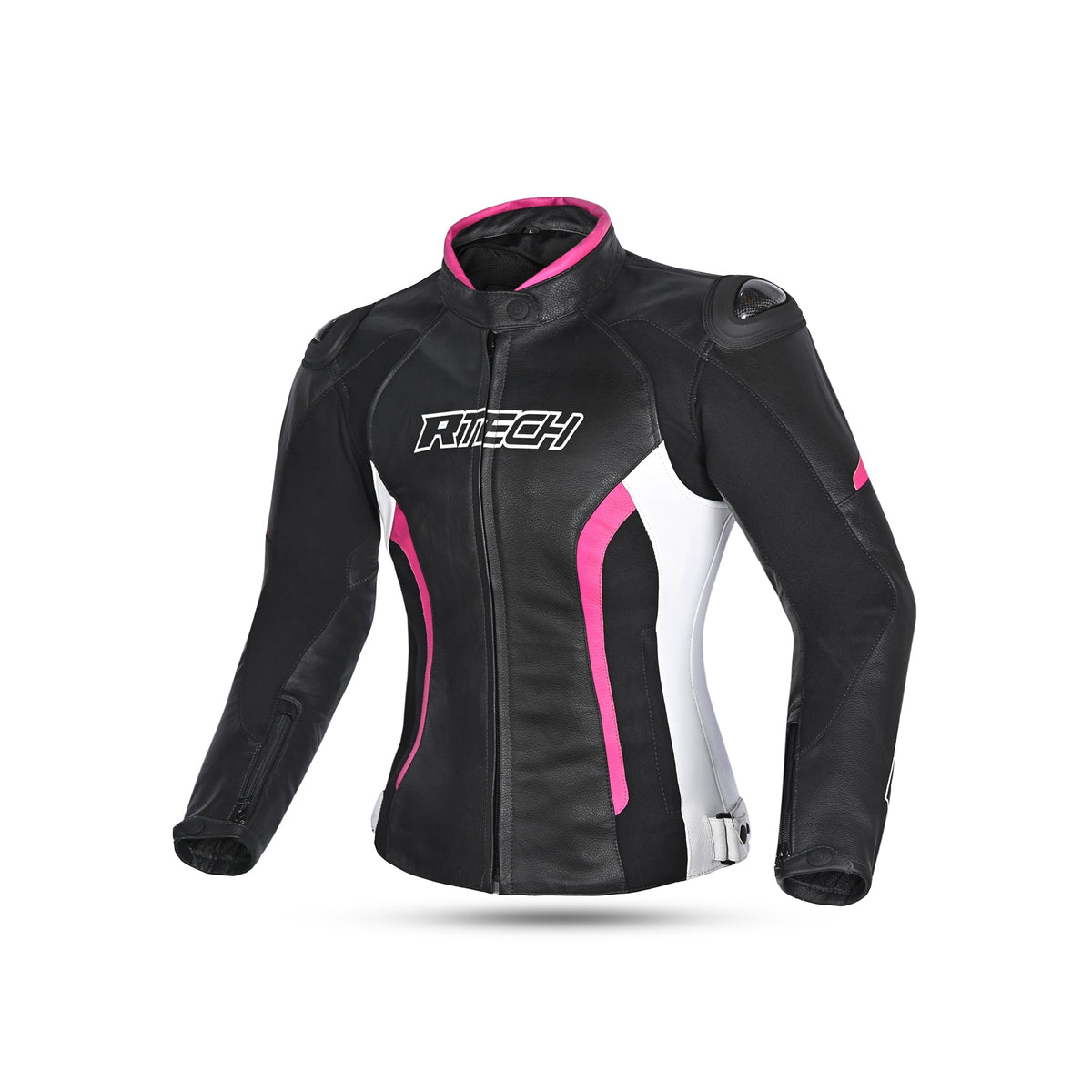 R-TECH - Chaqueta Piel Tom Rider Lady Negro/Rosa - SECURTEX MOTOR S.L (t/a MaximoMoto)