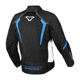 MACNA GRISCO Hombre Moto Textil Chaqueta Negro Blanco Azul - CHAQUETA