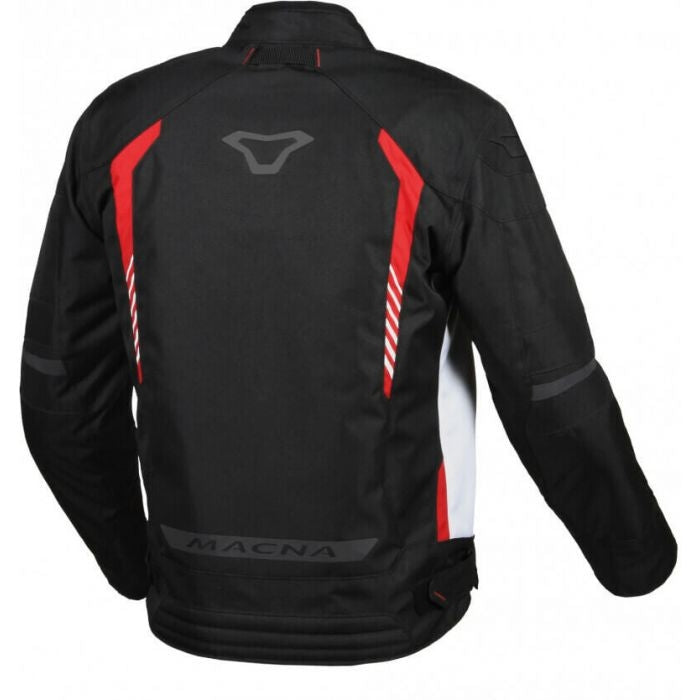 MACNA GRISCO Hombre Moto Textil Chaqueta Negro Blanco Rojo - CHAQUETA