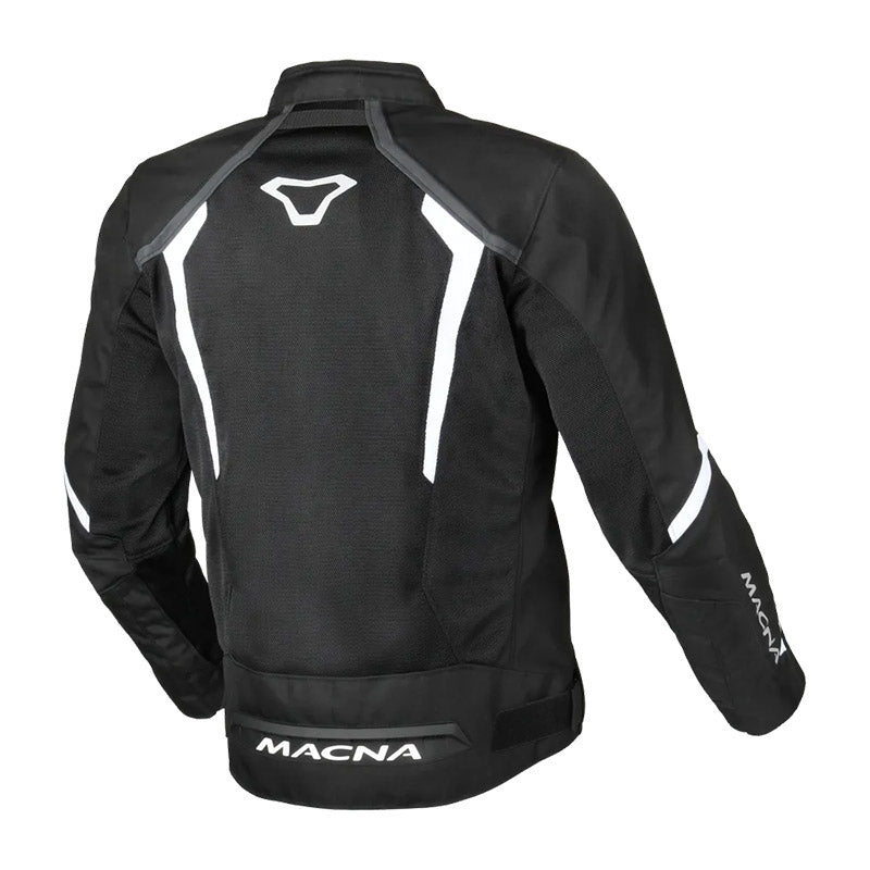 MACNA GRISCO Hombre Moto Textil Chaqueta Blanco Negro - CHAQUETA