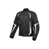 MACNA TAZAR Impermeable Moto Textil Chaqueta Blanco Negro - CHAQUETA