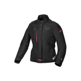 MACNA NIVALA Mujer Impermeable Textil Moto Chaqueta Negro Rosa - CHAQUETA