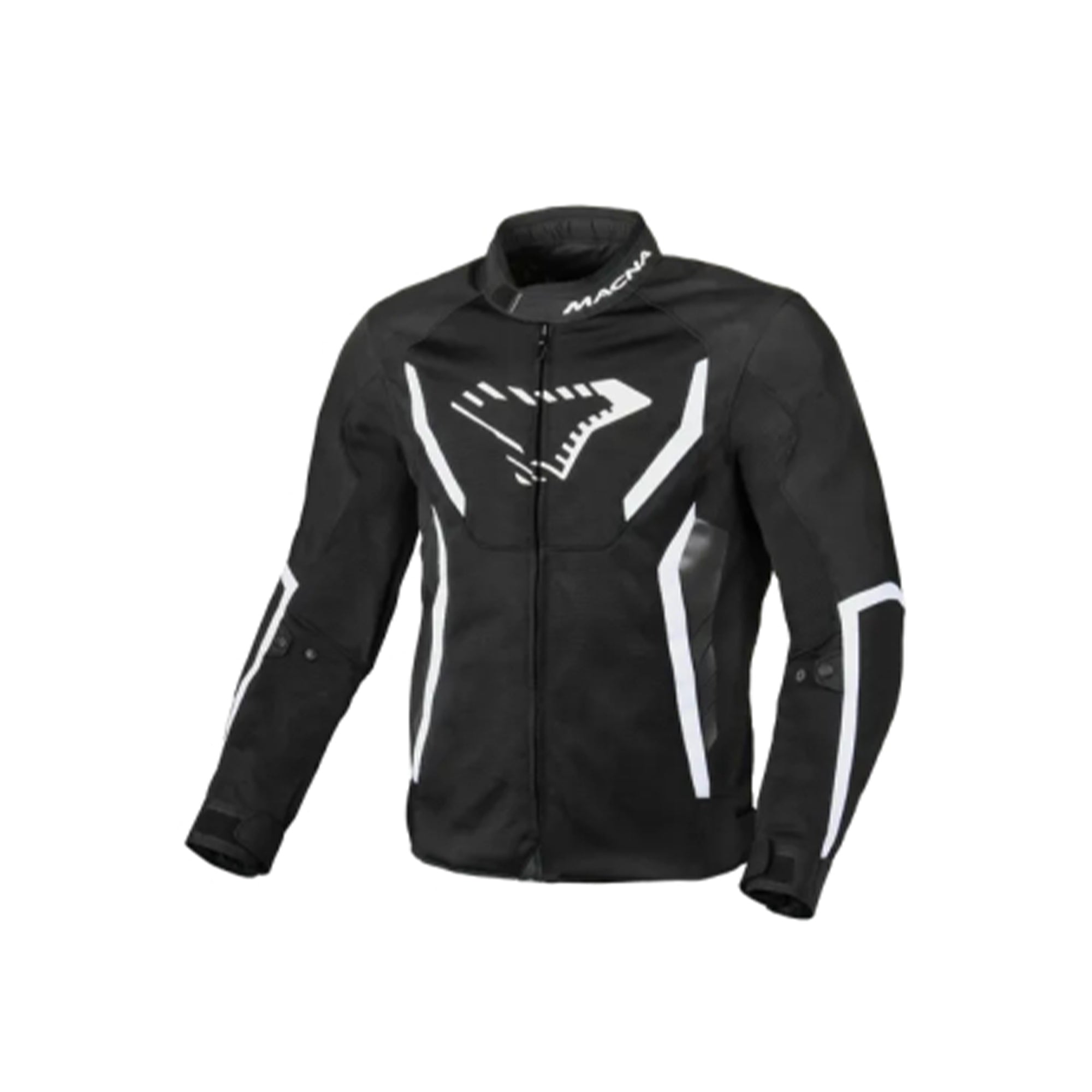 MACNA GRISCO Hombre Moto Textil Chaqueta Blanco Negro - CHAQUETA