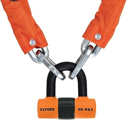 OXFORD - HD Chain Lock 1.5mtr ORANGE - SECURTEX MOTOR S.L (t/a MaximoMoto)