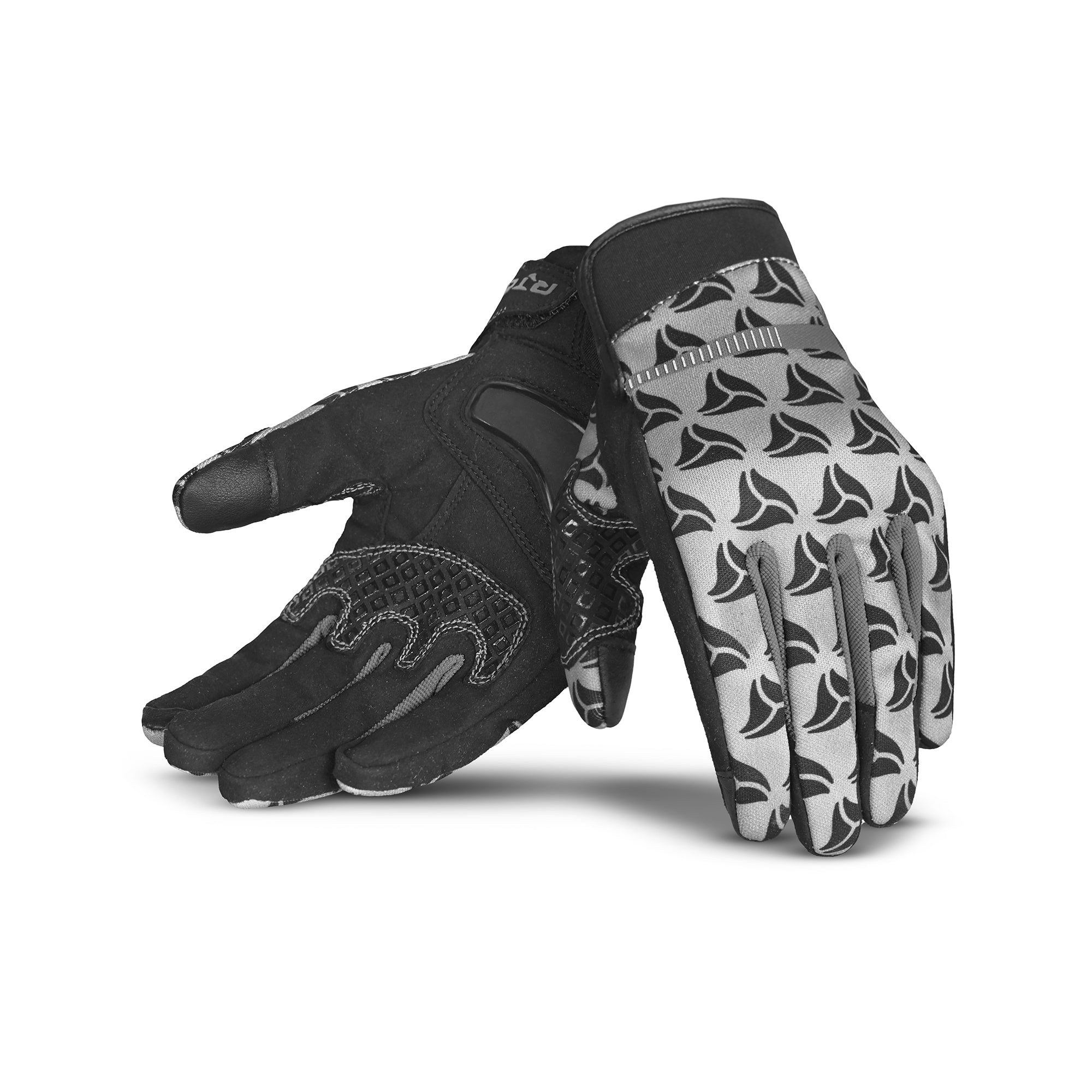 R-TECH - Guante Textil Leopard Negro/Gris