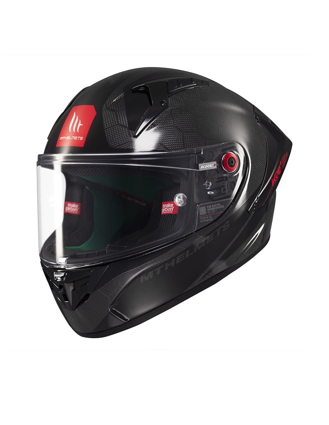 MT KRE + S Solid A11 de carbono brillante Casco integral para moto - CASCO
