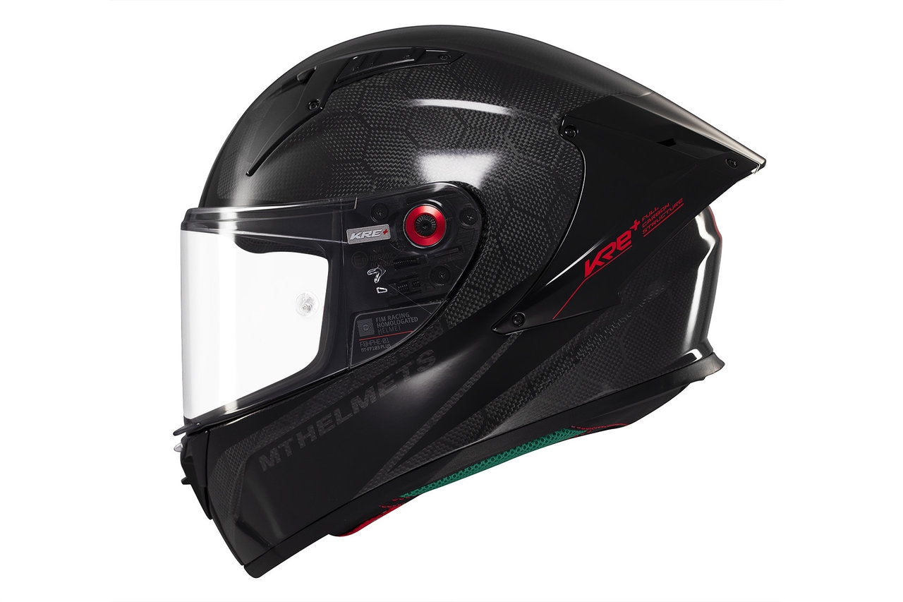 MT KRE + S Solid A11 de carbono brillante Casco integral para moto - CASCO