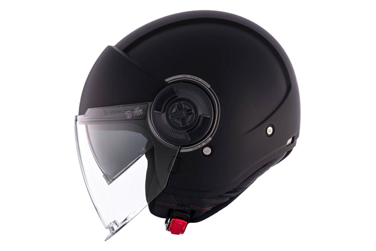 MT VIALE SV S SOLID A1 Casco De Moto Urbana Negro Mate - CASCO