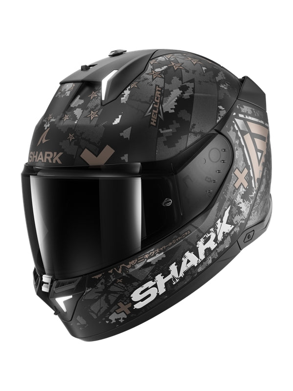 SHARK SKWAL i3 HELLCAT INTEGRAL CASCO Negro Mate Cromo Antracita